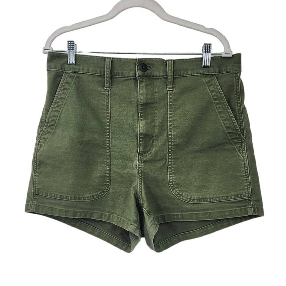 Madewell The‎ Perfect Vintage Fatigue Short Green Olive Size 31 - Picture 2 of 8